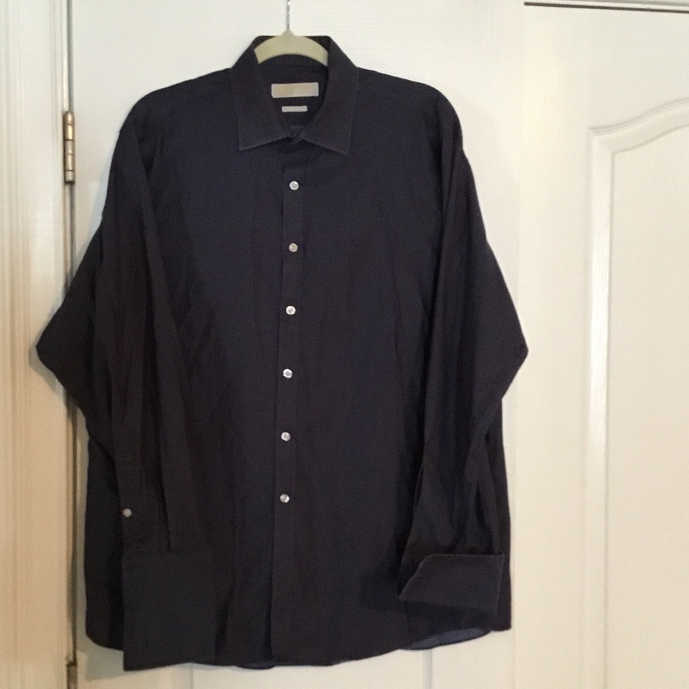 Men's Dark Navy Button-Up Dress Shirt